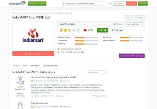 
                            9. INDIAMART INTERMESH LTD Reviews, Employee Reviews, Careers ...