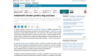 
                            11. Indiamart's tender portal a big success - The Economic Times