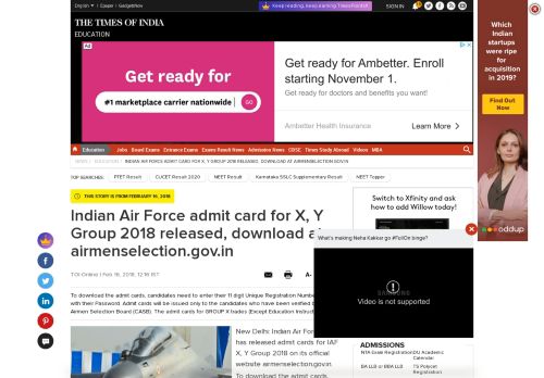 
                            7. Indian Air Force admit card for X, Y Group 2018 released, download at ...