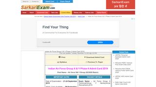 
                            8. Indian Air Force Group X & Y Admit Card 2019 - 2020 Online ...