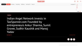 
                            11. Indian Angel Network invests in TaxSpanner.com Founded by ...