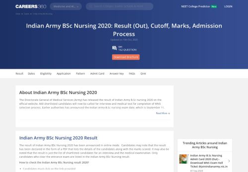 
                            8. Indian Army BSc Nursing 2019 Exam - Registration, Admit Card, Result