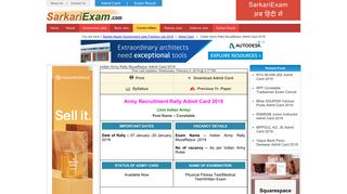 
                            3. Indian Army Rally Admit Card 2019 - 2020 Download Hall Ticket, Call ...