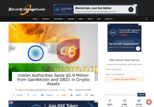 
                            7. Indian Authorities Seize $5.9 Million from GainBitcoin and GB21 in ...