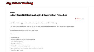 
                            8. Indian Bank Net Banking Login & Registration Procedure – My Online ...