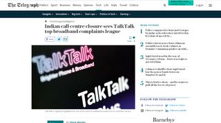 
                            7. Indian call centre closure sees TalkTalk top broadband ...