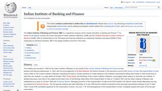 
                            12. Indian Institute of Banking and Finance - Wikipedia