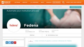 
                            9. Indian Institute of Logistics customer references of Fedena