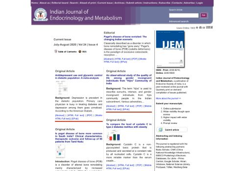 
                            11. Indian Journal of Endocrinology and Metabolism : Free full text articles ...