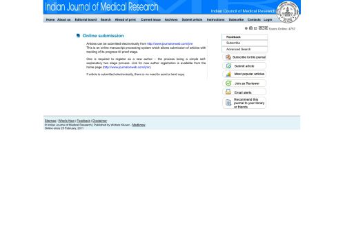 
                            3. Indian Journal of Medical Research : Online Submission Information