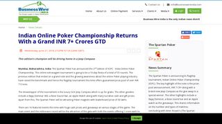 
                            10. Indian Online Poker Championship Returns With a Grand INR 7+ ...