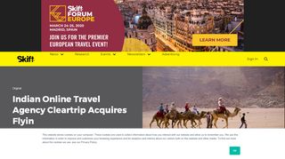 
                            12. Indian Online Travel Agency Cleartrip Acquires Flyin – Skift