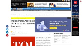 
                            6. Indian Ports Association launches 'PCS 1x' to increase ease of doing ...
