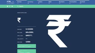 
                            5. Indian Rupee Sign HTML Symbol, Character and Entity Codes - Toptal
