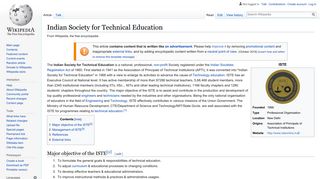 
                            4. Indian Society for Technical Education - Wikipedia