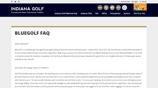 
                            13. Indiana Golf Office - BlueGolf FAQ