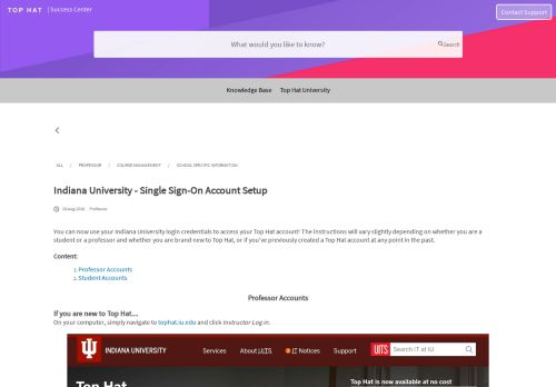 
                            9. Indiana University - Single Sign-On Account Setup