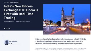 
                            7. India's New Bitcoin Exchange BTCXIndia is First with Real Time Trading