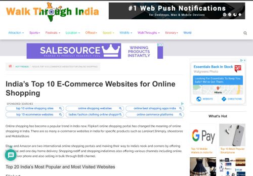 
                            10. India's Top 10 E-Commerce Websites for Online Shopping