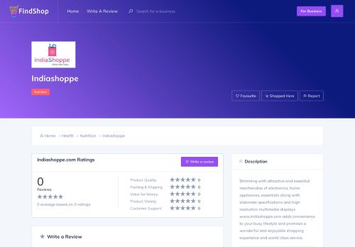 
                            13. Indiashoppe.com Reviews & Coupons - FindShop