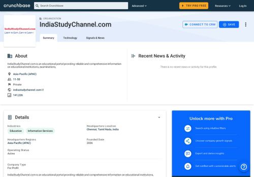 
                            3. IndiaStudyChannel.com | Crunchbase