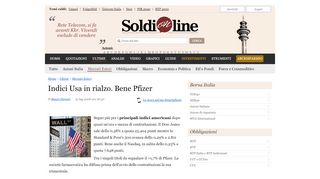 
                            10. Indici Usa in rialzo. Bene Pfizer | SoldiOnline.it