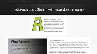
                            12. IndieAuth - Sign in with your domain name