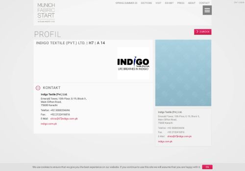 
                            11. Indigo Textile (Pvt.) Ltd. | H7 | A 14 - MUNICH FABRIC START