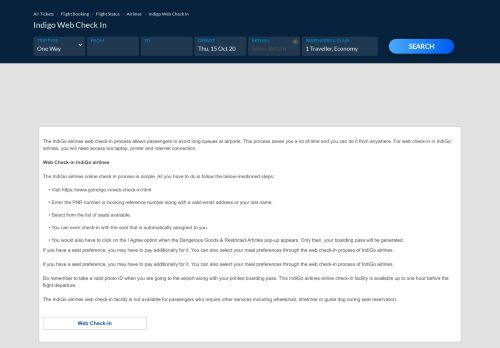 
                            8. Indigo Web Check In, Indigo Online Check In : MakeMyTrip India