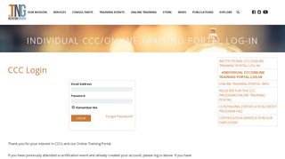 
                            13. Individual CCC/Online Training Portal Log-in | NCHERM