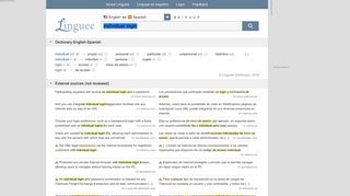 
                            12. individual login - Spanish translation – Linguee