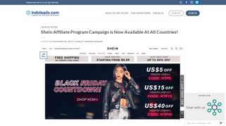 
                            10. Indoleads.com -SheIn Affiliate CPA Program 11% payout