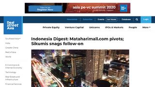 
                            10. Indonesia Digest: Mataharimall.com pivots; Sikumis snags follow-on