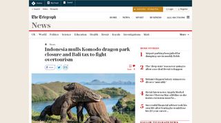 
                            12. Indonesia mulls Komodo dragon park closure and Bali tax to fight ...