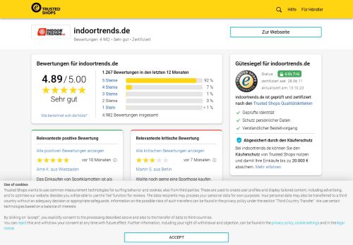 
                            3. indoortrends.de Bewertungen & Erfahrungen | Trusted Shops