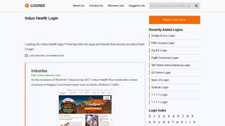 
                            9. Indus Health Login