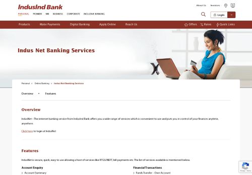 
                            2. Indus Net - IndusInd Bank