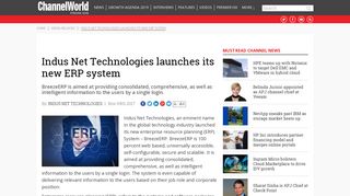 
                            12. Indus Net Technologies launches its new ERP system | Channelworld.in