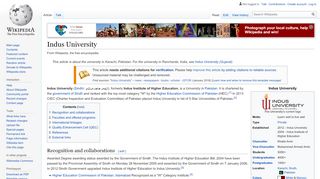 
                            12. Indus University - Wikipedia