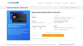 
                            10. IndusInd Bank Credit Card: Apply Online for Best ... - Paisabazaar.com