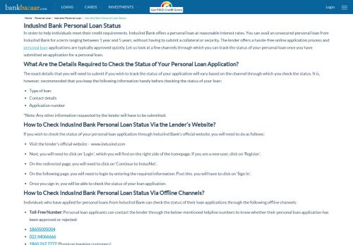 
                            6. IndusInd Bank Personal Loan Status - Enquiry Loan Status by ...