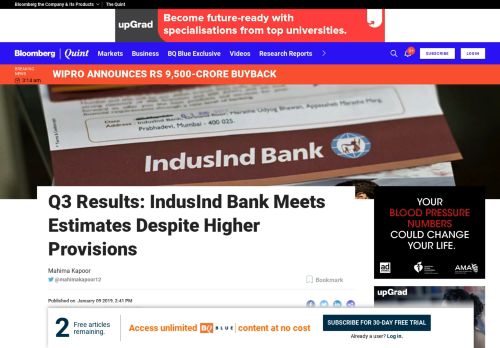 
                            13. IndusInd Bank Q3 Results FY19: IndusInd Bank Meets Estimates ...