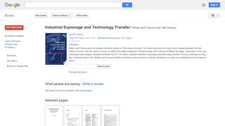 
                            11. Industrial Espionage and Technology Transfer: Britain and France in ...