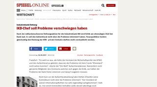 
                            7. Industriebank-Rettung: IKB-Chef soll Probleme verschwiegen haben ...