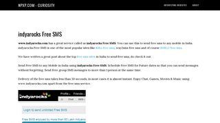 
                            7. indyarocks Free SMS - NPXP.com