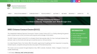 
                            5. INEC Citizens Contact Centre (ICCC) – INEC Nigeria