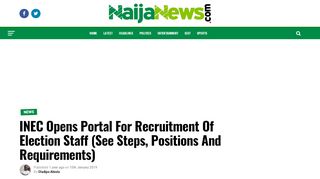 
                            13. INEC Opens Portal For Recruitment Of Election Staff (See Steps ...