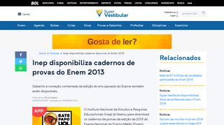 
                            10. Inep disponibiliza cadernos de provas do Enem 2013 - Super Vestibular