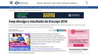 
                            12. Inep divulga o resultado do Encceja 2018 - JC Concursos