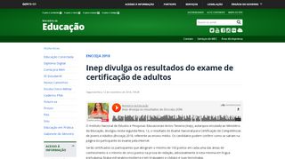 
                            12. Inep divulga os resultados do exame de certificação de adultos - MEC